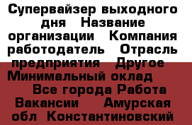 Супервайзер выходного дня › Название организации ­ Компания-работодатель › Отрасль предприятия ­ Другое › Минимальный оклад ­ 5 000 - Все города Работа » Вакансии   . Амурская обл.,Константиновский р-н